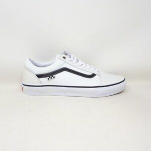 Vans Skate Old Skool Leather White Authentic Classic Mens Size 11.5 Shoe Sneaker